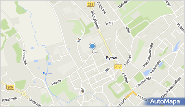 Bytów, Kochanowskiego Jana, mapa Bytów