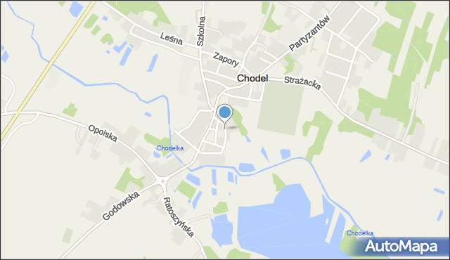 Chodel, Kościelna, mapa Chodel