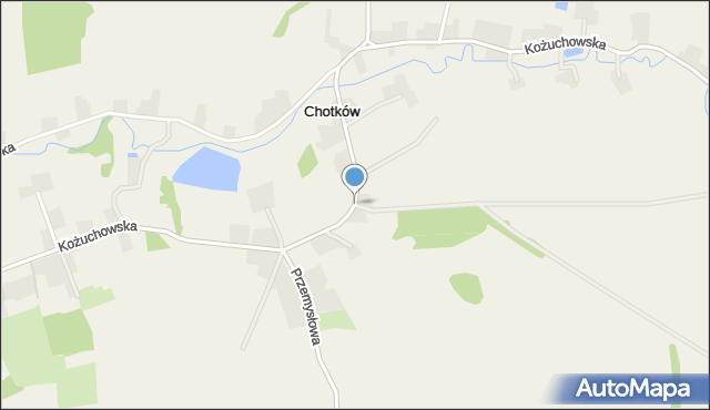 Chotków, Kożuchowska, mapa Chotków