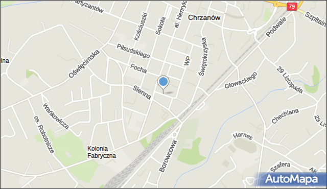 Chrzanów, Kochanowskiego Jana, mapa Chrzanów