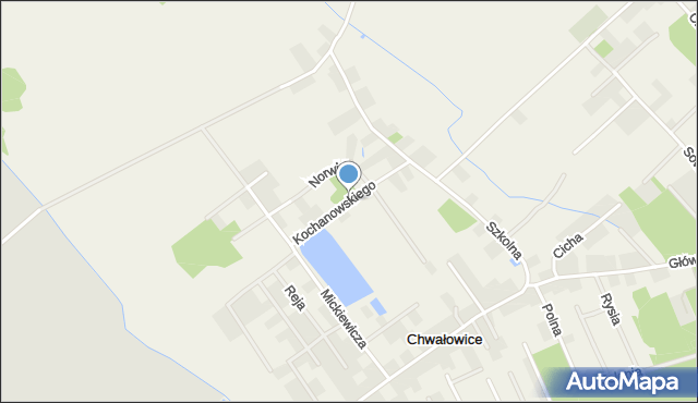 Chwałowice gmina Jelcz-Laskowice, Kochanowskiego Jana, mapa Chwałowice gmina Jelcz-Laskowice