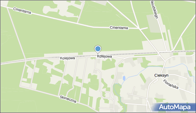 Cieksyn, Kolejowa, mapa Cieksyn