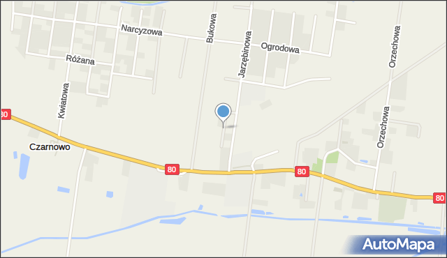 Czarnowo gmina Zławieś Wielka, Koprowa, mapa Czarnowo gmina Zławieś Wielka