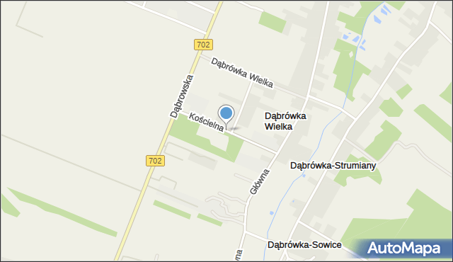 Dąbrówka Wielka gmina Zgierz, Kościelna, mapa Dąbrówka Wielka gmina Zgierz