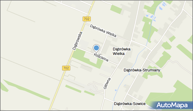 Dąbrówka Wielka gmina Zgierz, Kościelna, mapa Dąbrówka Wielka gmina Zgierz