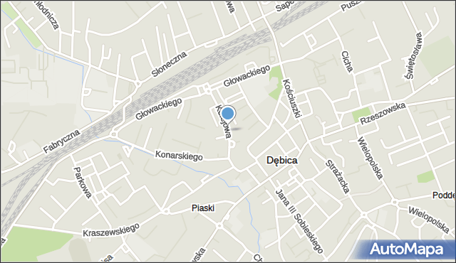 Dębica, Kolejowa, mapa Dębicy