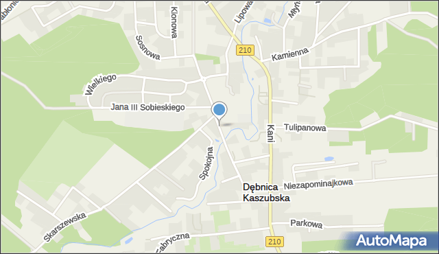 Dębnica Kaszubska, Kościelna, mapa Dębnica Kaszubska