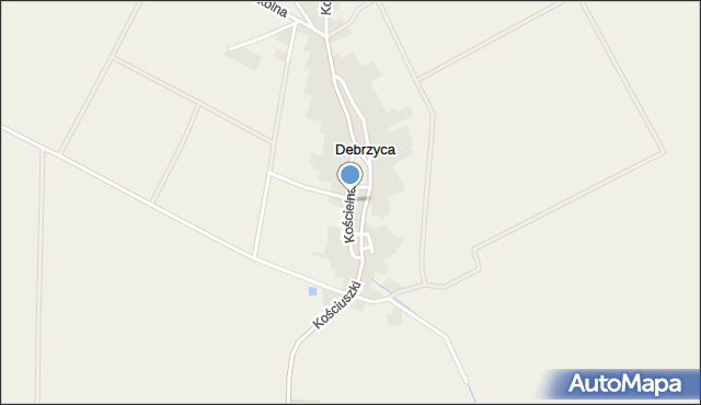 Debrzyca, Kościelna, mapa Debrzyca