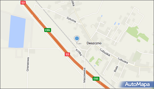 Deszczno, Kolejowa, mapa Deszczno