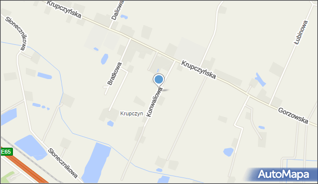 Deszczno, Konwaliowa, mapa Deszczno