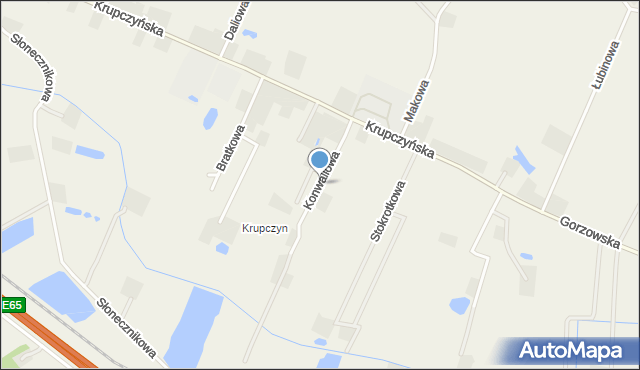 Deszczno, Konwaliowa, mapa Deszczno