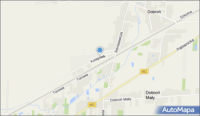 Dobroń, Kolejowa, mapa Dobroń