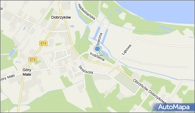 Dobrzyków, Kościelna, mapa Dobrzyków