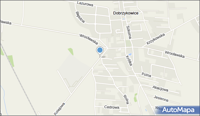 Dobrzykowice, Kolejowa, mapa Dobrzykowice