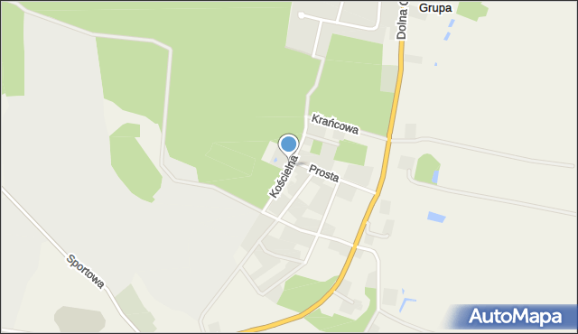 Dolna Grupa, Kościelna, mapa Dolna Grupa