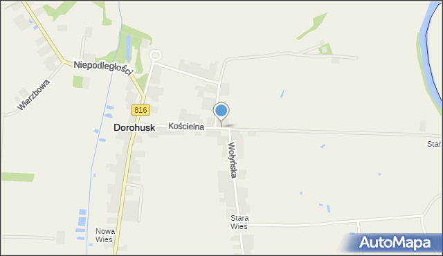 Dorohusk, Kościelna, mapa Dorohusk