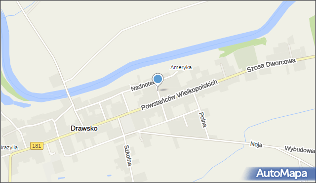 Drawsko, Kosińskiego, mapa Drawsko