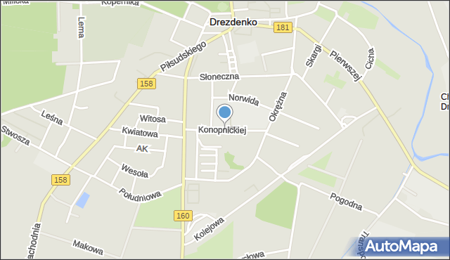 Drezdenko, Konopnickiej Marii, mapa Drezdenko