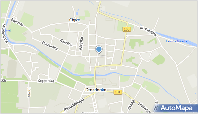 Drezdenko, Kościelna, mapa Drezdenko