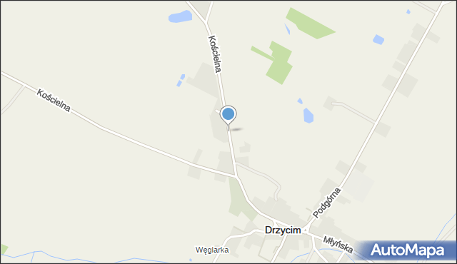 Drzycim, Kościelna, mapa Drzycim