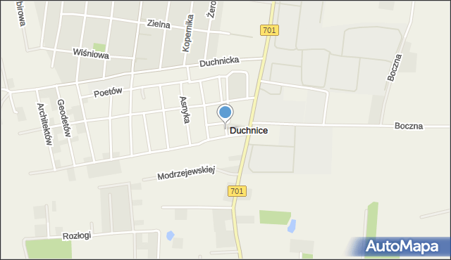Duchnice, Kochanowskiego Jana, mapa Duchnice