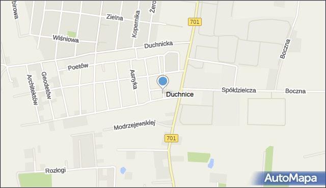 Duchnice, Kochanowskiego Jana, mapa Duchnice