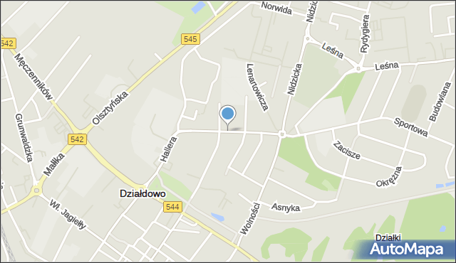 Działdowo, Konopnickiej Marii, mapa Działdowo