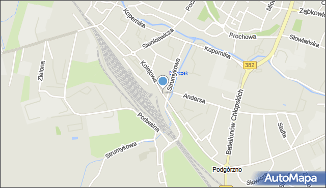 Dzierżoniów, Kolejowa, mapa Dzierżoniów