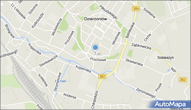 Dzierżoniów, Kościelna, mapa Dzierżoniów