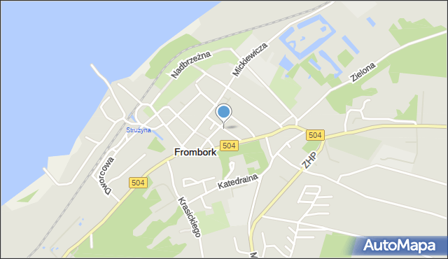 Frombork, Kościelna, mapa Frombork