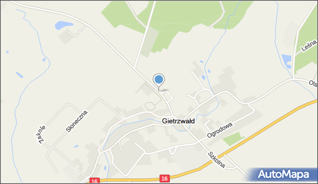 Gietrzwałd, Kościelna, mapa Gietrzwałd