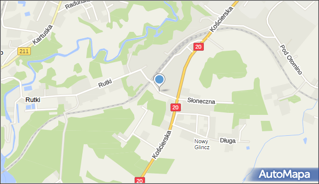 Glincz, Kolejowa, mapa Glincz