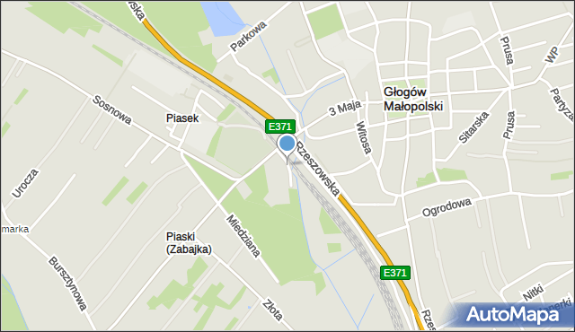 Głogów Małopolski, Kolejowa, mapa Głogów Małopolski