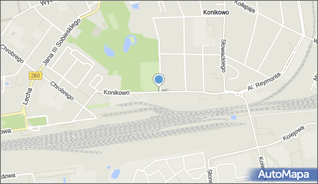 Gniezno, Konikowo, mapa Gniezna