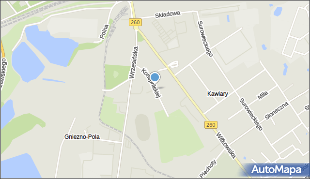 Gniezno, Konopnickiej Marii, mapa Gniezna