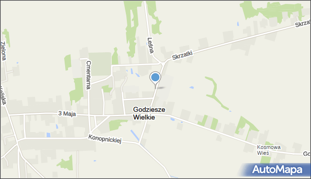 Godziesze Wielkie, Kordeckiego Augustyna, ks., mapa Godziesze Wielkie