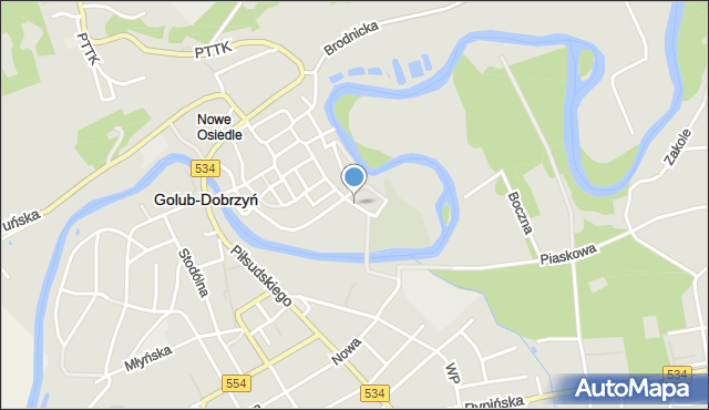 Golub-Dobrzyń, Kościelna, mapa Golub-Dobrzyń