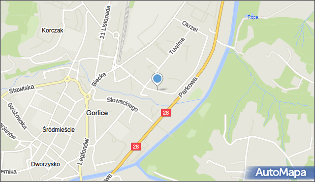 Gorlice, Konopnickiej Marii, mapa Gorlic