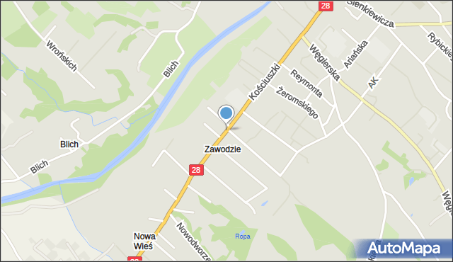 Gorlice, Kościuszki Tadeusza, gen., mapa Gorlic