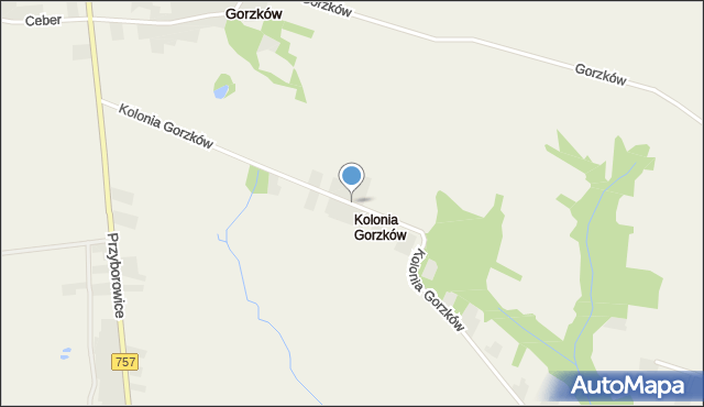 Gorzków gmina Bogoria, Kolonia Gorzków, mapa Gorzków gmina Bogoria