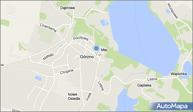 Górzno powiat brodnicki, Kościelna, mapa Górzno powiat brodnicki