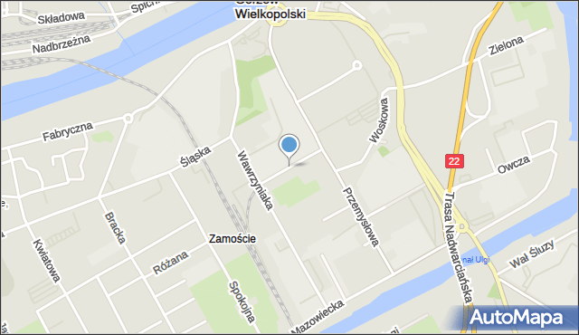 Gorzów Wielkopolski, Kolejowa, mapa Gorzów Wielkopolski