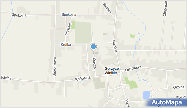 Gorzyce Wielkie, Korcza Teodora, ks., mapa Gorzyce Wielkie