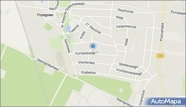 Gostyń, Konopnickiej Marii, mapa Gostyń