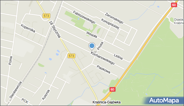 Gostynin, Kochanowskiego Jana, mapa Gostynin