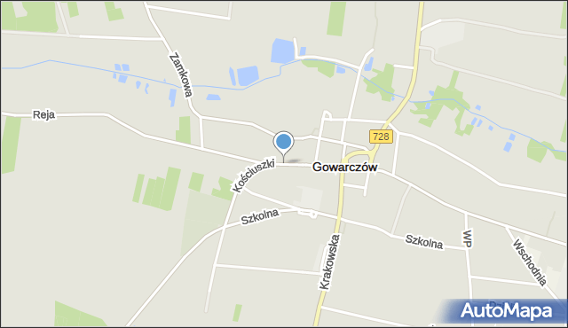 Gowarczów, Kościuszki Tadeusza, gen., mapa Gowarczów