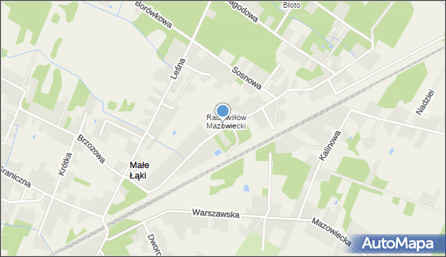 Grabina Radziwiłłowska, Kolejowa, mapa Grabina Radziwiłłowska