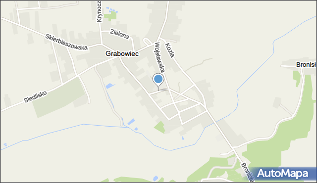 Grabowiec powiat zamojski, Kościelna, mapa Grabowiec powiat zamojski