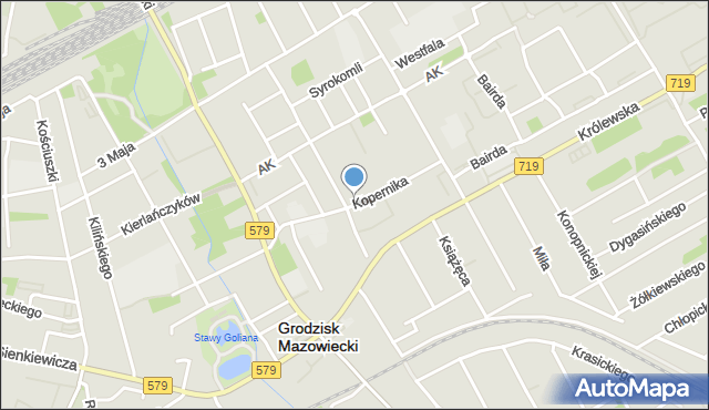 Grodzisk Mazowiecki, Kopernika Mikołaja, mapa Grodzisk Mazowiecki