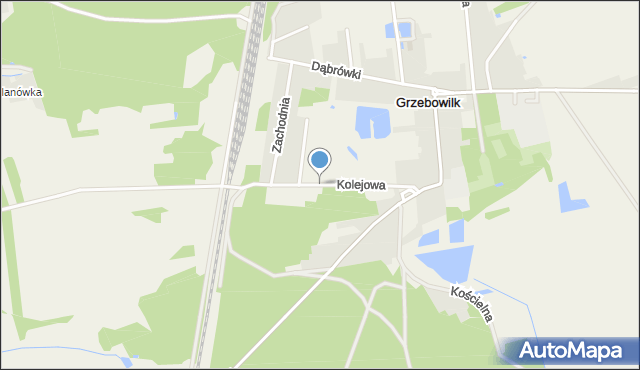 Grzebowilk gmina Siennica, Kolejowa, mapa Grzebowilk gmina Siennica